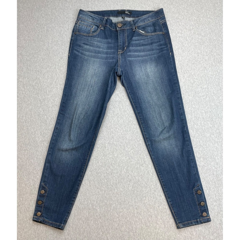 1822‎ Denim Jeans Womens 8 Blue Cotton Blend Stretch Skinny Mid-Rise